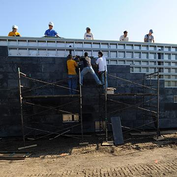 Construction of the Galileo's Pavilion building.