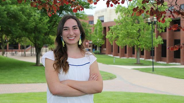 Catalina Wedman poses on campus