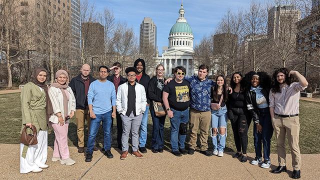 Group photo of J C C C's Model UN team