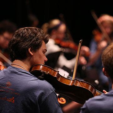 Violinist performing