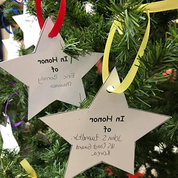 Stars on Honor Tree in honor of Eric Gormly and John S. Zumalt Jr.